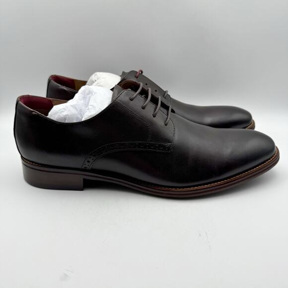 JOHNSTON & MURPHY Mens Conard 2.0 Dress Shoes US 13D Mahogany Brown Leather NIB - Picture 3 of 12